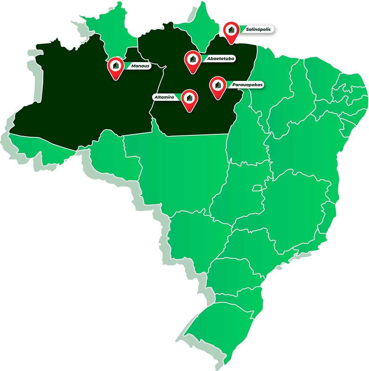 Mapa de unidades do IETAAM